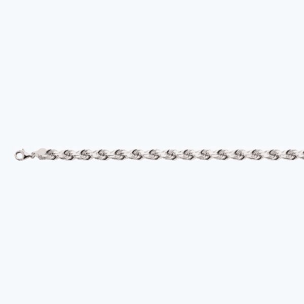 10K 8MM WHITE GOLD SOLID DC ROPE 30" CHAIN NECKLACE (AVAILABLE IN LENGTHS 7" - 30")