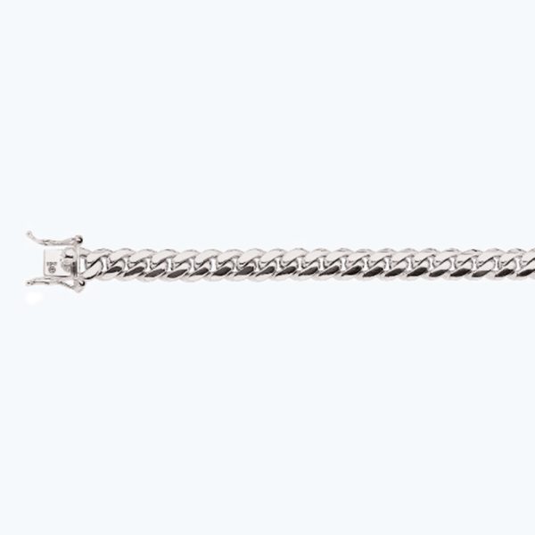 10K 8MM WHITE GOLD SOLID MIAMI CUBAN 30" CHAIN NECKLACE (AVAILABLE IN LENGTHS 7" - 30")