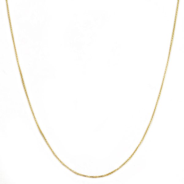 14K YELLOW GOLD DC ROLO  033 GAUGE 28" CHAIN NECKLACE (AVAILABLE IN LENGTHS 7" - 30")