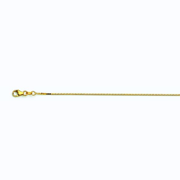 10K YELLOW GOLD BOX 058 GAUGE 26" CHAIN NECKLACE (AVAILABLE IN LENGTHS 7" - 30")