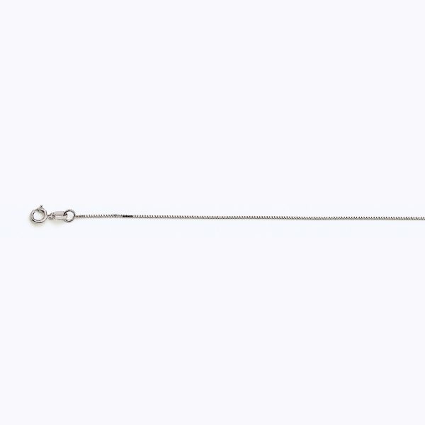 10K WHITE GOLD BOX 040 GAUGE 18" CHAIN NECKLACE (AVAILABLE IN LENGTHS 7" - 30")
