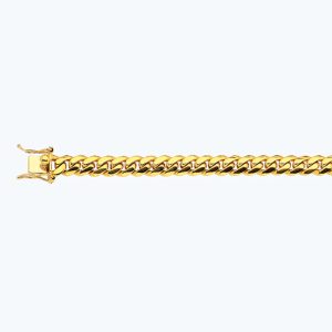 10K 9MM YELLOW GOLD SOLID MIAMI CUBAN 24" CHAIN NECKLACE (AVAILABLE IN LENGTHS 7" - 30")