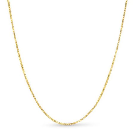 10K YELLOW GOLD BOX 040 GAUGE 20" CHAIN NECKLACE (AVAILABLE IN LENGTHS 7" - 30")