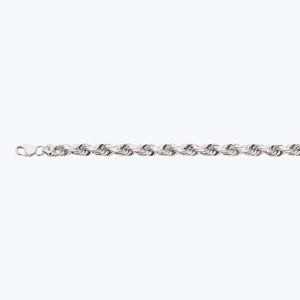 10K 10MM WHITE GOLD SOLID DC ROPE 8" CHAIN BRACELET (AVAILABLE IN LENGTHS 7" - 30")