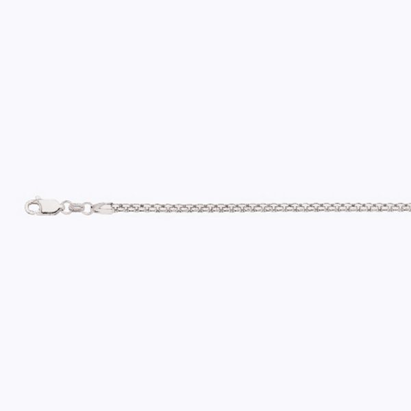 14K 2.5MM WHITE GOLD VENETIAN BOX 30" CHAIN NECKLACE (AVAILABLE IN LENGTHS 7" - 30")