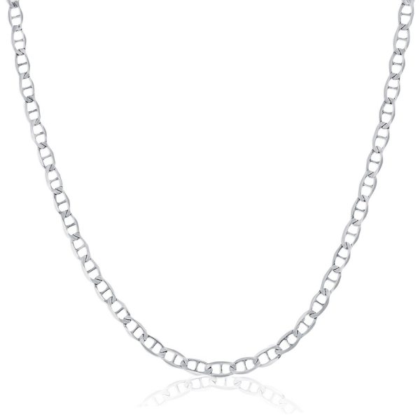 Sterling Silver, 3mm Marina Chain - Rhodium Plated
