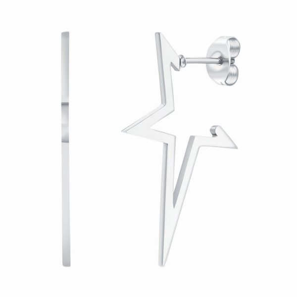 Stainless Steel Open Star Stud Earrings