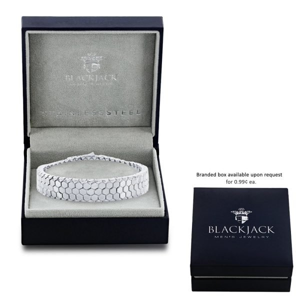 Stainless Steel Polished Honey Comb Design Bracelet