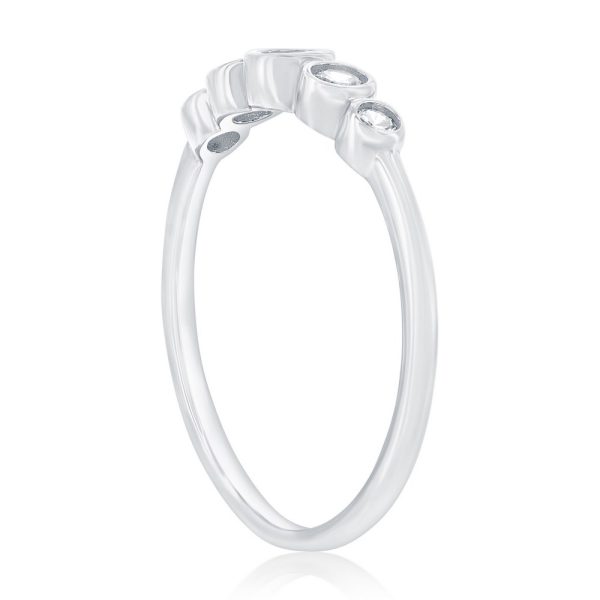 Sterling Silver, Graduating Round CZ Ring