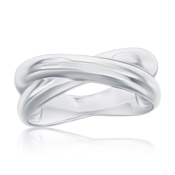 Sterling Silver, Polished Puffed 'X' Design Ring