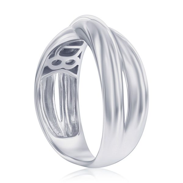 Sterling Silver, Polished Puffed 'X' Design Ring