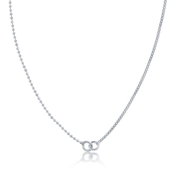 Sterling Silver Half Beaded & Box Chain