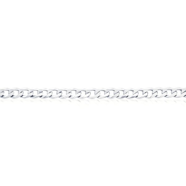 Sterling Silver 3.5mm Cuban Anklet - Rhodium Plated