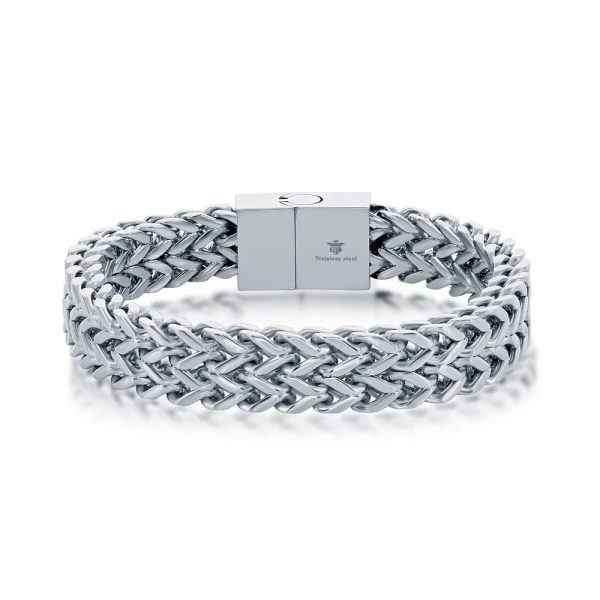 Stainless Steel CZ Double Franco Link Bracelet