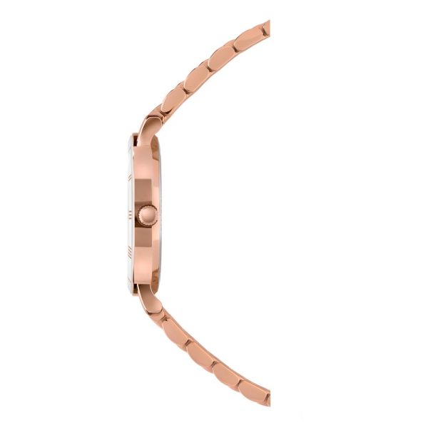 ROMA, Roman Numerals Rose Gold Plated Swiss Quartz Watch, 15mm Band - White Dial | MSRP: $289.90