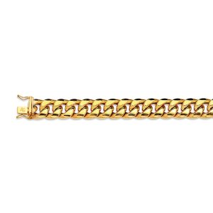 10K 13MM YELLOW GOLD HOLLOW MIAMI CUBAN 20" CHAIN NECKLACE (AVAILABLE IN LENGTHS 7" - 30")