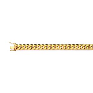 10K 9.5MM YELLOW GOLD HOLLOW MIAMI CUBAN 24" CHAIN NECKLACE (AVAILABLE IN LENGTHS 7" - 30")