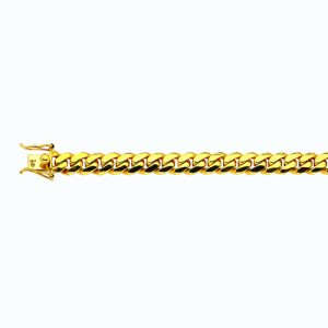 14K 10MM YELLOW GOLD SOLID MIAMI CUBAN 20" CHAIN NECKLACE (AVAILABLE IN LENGTHS 7" - 30")